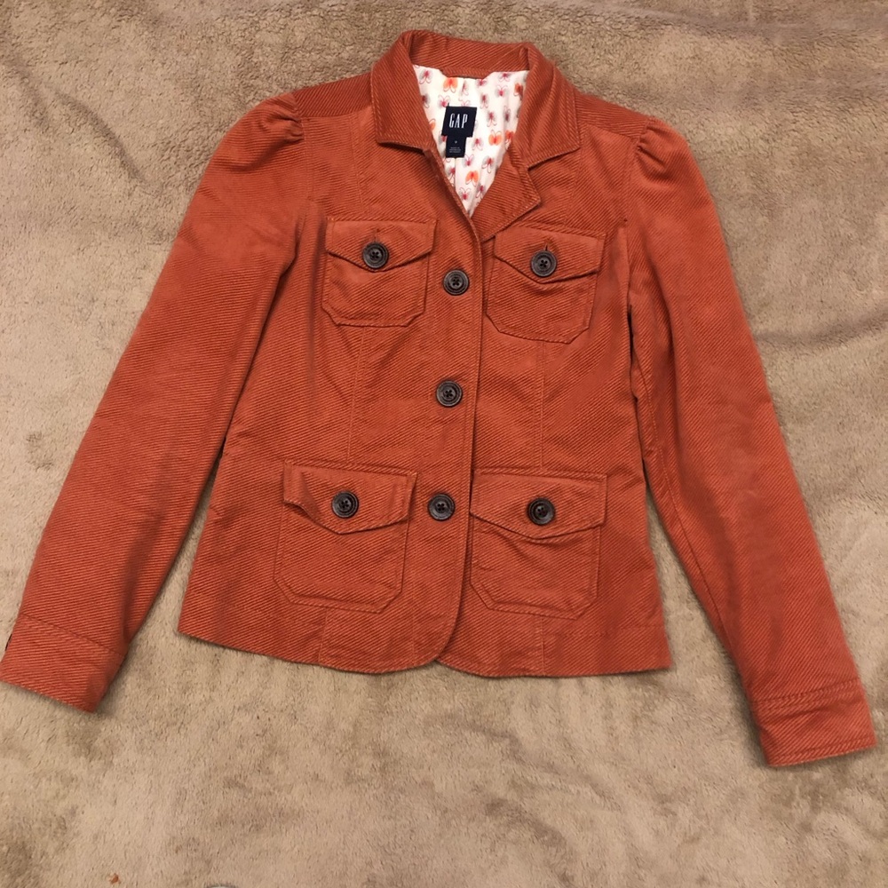 GAP Women’s Corduroy Jacket Size 0 Burnt Orange Lined